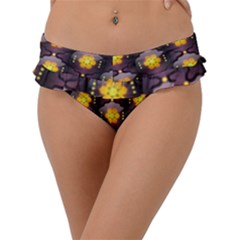 Pattern Background Yellow Bright Frill Bikini Bottom