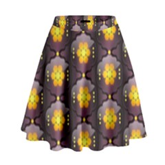 Pattern Background Yellow Bright High Waist Skirt