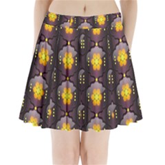 Pattern Background Yellow Bright Pleated Mini Skirt