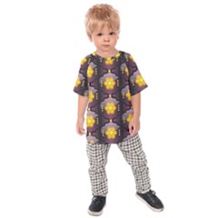 Pattern Background Yellow Bright Kids  Raglan Tee