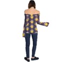 Pattern Background Yellow Bright Off Shoulder Long Sleeve Top View2