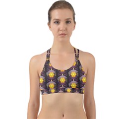 Pattern Background Yellow Bright Back Web Sports Bra