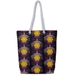 Pattern Background Yellow Bright Full Print Rope Handle Tote (small) by HermanTelo