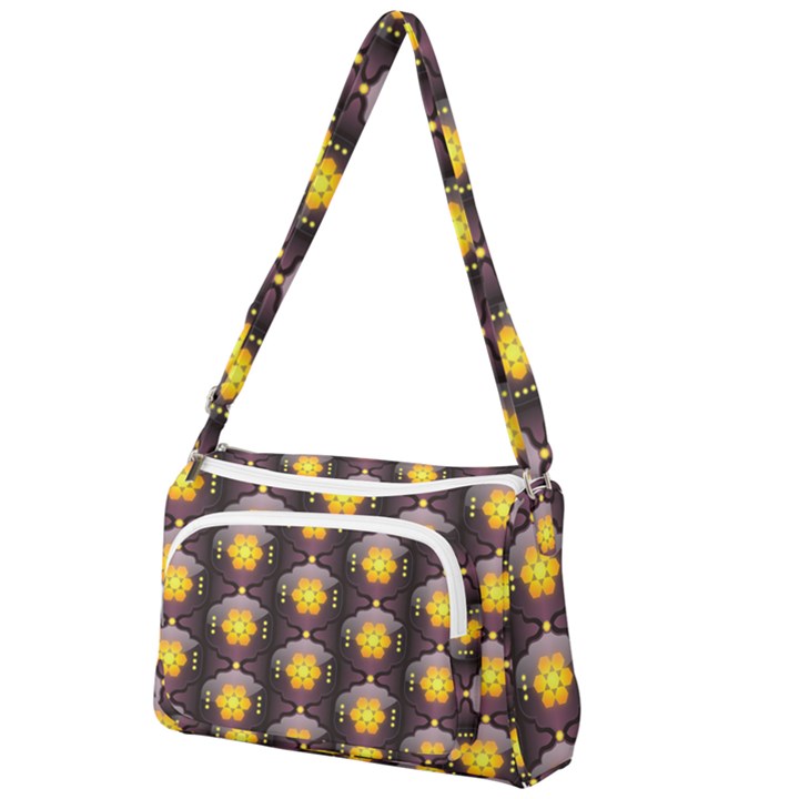 Pattern Background Yellow Bright Front Pocket Crossbody Bag