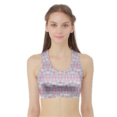 Seamless Pattern Background Sports Bra With Border