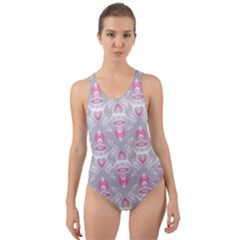 Seamless Pattern Background Cut-out Back One Piece Swimsuit