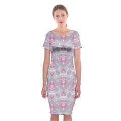 Seamless Pattern Background Classic Short Sleeve Midi Dress