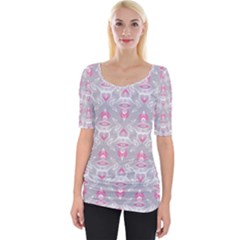 Seamless Pattern Background Wide Neckline Tee