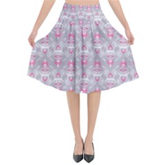 Seamless Pattern Background Flared Midi Skirt