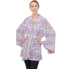 Seamless Pattern Background Velvet Kimono Robe