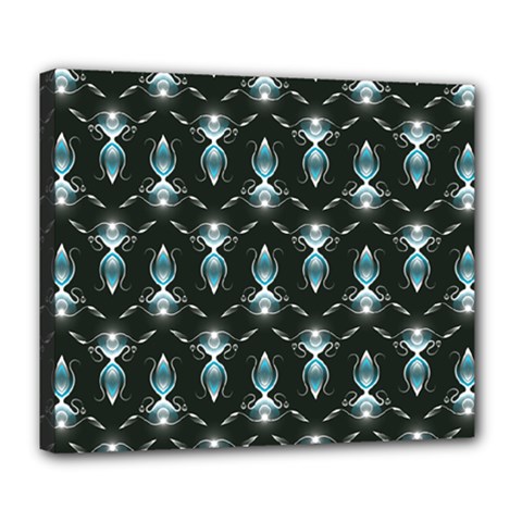 Seamless Pattern Background Black Deluxe Canvas 24  X 20  (stretched)