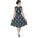 Seamless Pattern Background Black V-Neck Midi Sleeveless Dress  View2