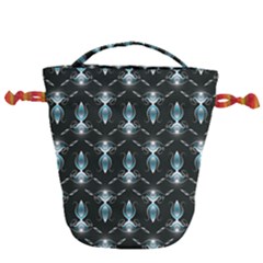 Seamless Pattern Background Black Drawstring Bucket Bag