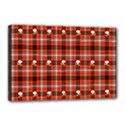 Plaid Pattern Red Squares Skull Canvas 18  x 12  (Stretched) View1