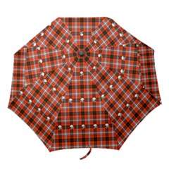 Plaid Pattern Red Squares Skull Folding Umbrellas