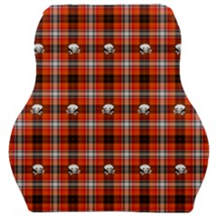 Plaid Pattern Red Squares Skull Car Seat Velour Cushion  by HermanTelo