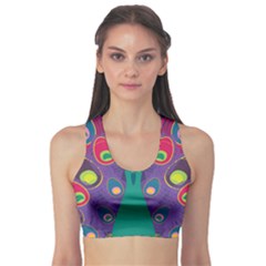 Peacock Bird Animal Feathers Sports Bra