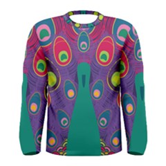 Peacock Bird Animal Feathers Men s Long Sleeve Tee