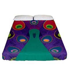 Peacock Bird Animal Feathers Fitted Sheet (king Size) by HermanTelo