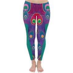 Peacock Bird Animal Feathers Classic Winter Leggings by HermanTelo