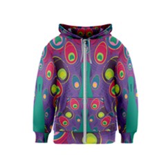 Peacock Bird Animal Feathers Kids  Zipper Hoodie