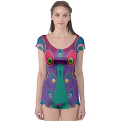 Peacock Bird Animal Feathers Boyleg Leotard 