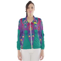 Peacock Bird Animal Feathers Women s Windbreaker