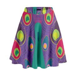 Peacock Bird Animal Feathers High Waist Skirt