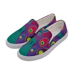 Peacock Bird Animal Feathers Women s Canvas Slip Ons by HermanTelo