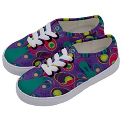 Peacock Bird Animal Feathers Kids  Classic Low Top Sneakers by HermanTelo