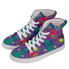 Peacock Bird Animal Feathers Men s Hi-top Skate Sneakers by HermanTelo