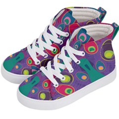 Peacock Bird Animal Feathers Kids  Hi-top Skate Sneakers