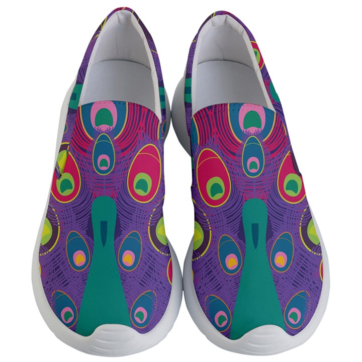 Peacock Bird Animal Feathers Women s Lightweight Slip Ons