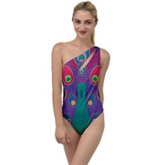 Peacock Bird Animal Feathers To One Side Swimsuit