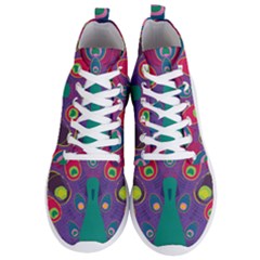 Peacock Bird Animal Feathers Men s Lightweight High Top Sneakers