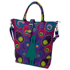 Peacock Bird Animal Feathers Buckle Top Tote Bag