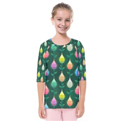 Tulips Seamless Pattern Background Kids  Quarter Sleeve Raglan Tee