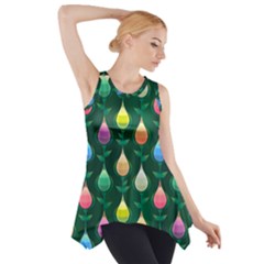 Tulips Seamless Pattern Background Side Drop Tank Tunic