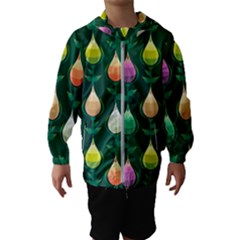 Tulips Seamless Pattern Background Kids  Hooded Windbreaker