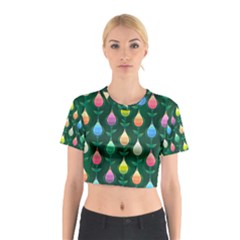 Tulips Seamless Pattern Background Cotton Crop Top