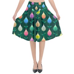 Tulips Seamless Pattern Background Flared Midi Skirt