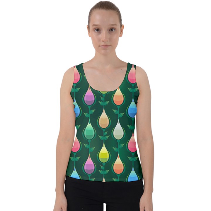 Tulips Seamless Pattern Background Velvet Tank Top