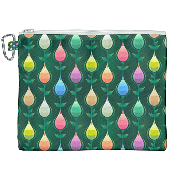 Tulips Seamless Pattern Background Canvas Cosmetic Bag (XXXL)