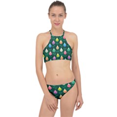 Tulips Seamless Pattern Background Racer Front Bikini Set by HermanTelo