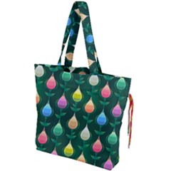 Tulips Seamless Pattern Background Drawstring Tote Bag