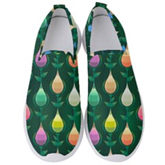 Tulips Seamless Pattern Background Men s Slip On Sneakers