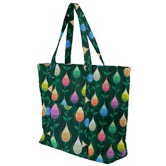 Tulips Seamless Pattern Background Zip Up Canvas Bag