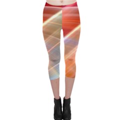 Wave Background Pattern Abstract Capri Leggings 