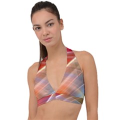 Wave Background Pattern Abstract Halter Plunge Bikini Top