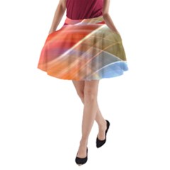 Wave Background Pattern Abstract A-line Pocket Skirt